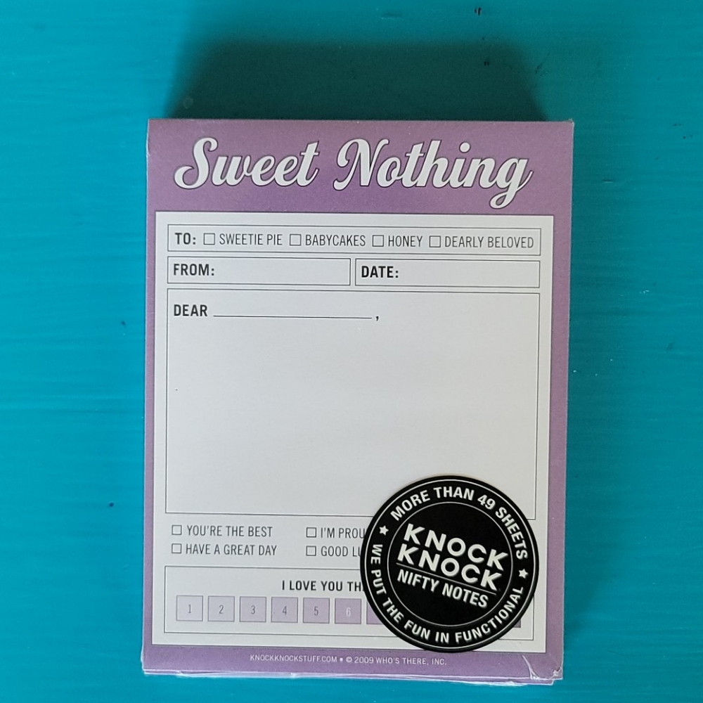 4 for $15 - Knock Knock Sweet Nothing Stationary